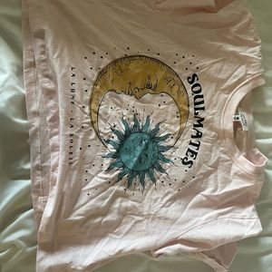 Pink sun and moon crop top